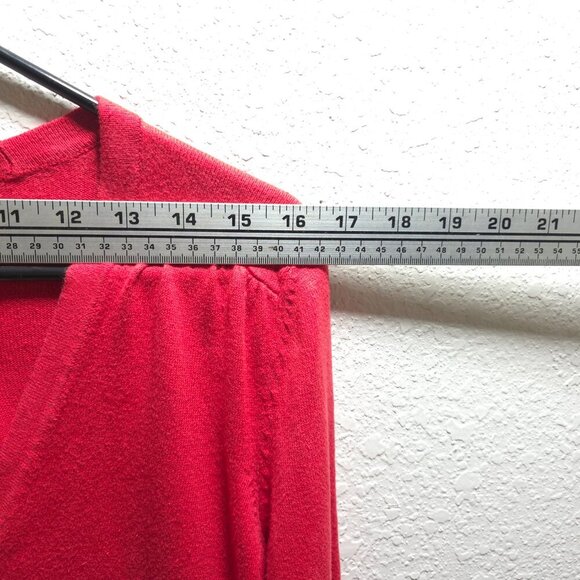 Loft Red Cotton V-Neck Button Cardigan Sweater | Size Small - Picture 10 of 12